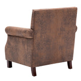 Traditional Fabric Upholstered Club Chair with Nailhead Trim,Brown
