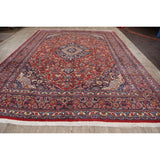Traditional Floral Mashad Persian Red Area Rug Wool Hand-knotted - 9'9" x 12'7"