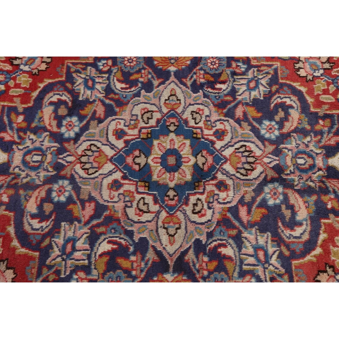 Traditional Floral Mashad Persian Red Area Rug Wool Hand-knotted - 9'9" x 12'7"