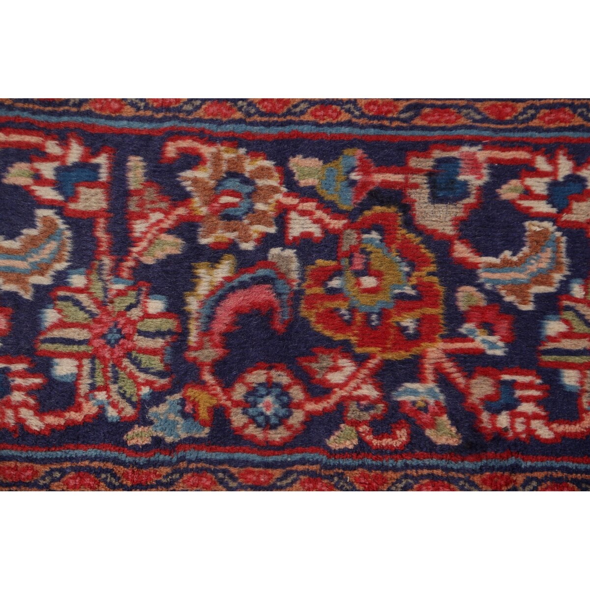 Traditional Floral Mashad Persian Red Area Rug Wool Hand-knotted - 9'9" x 12'7"