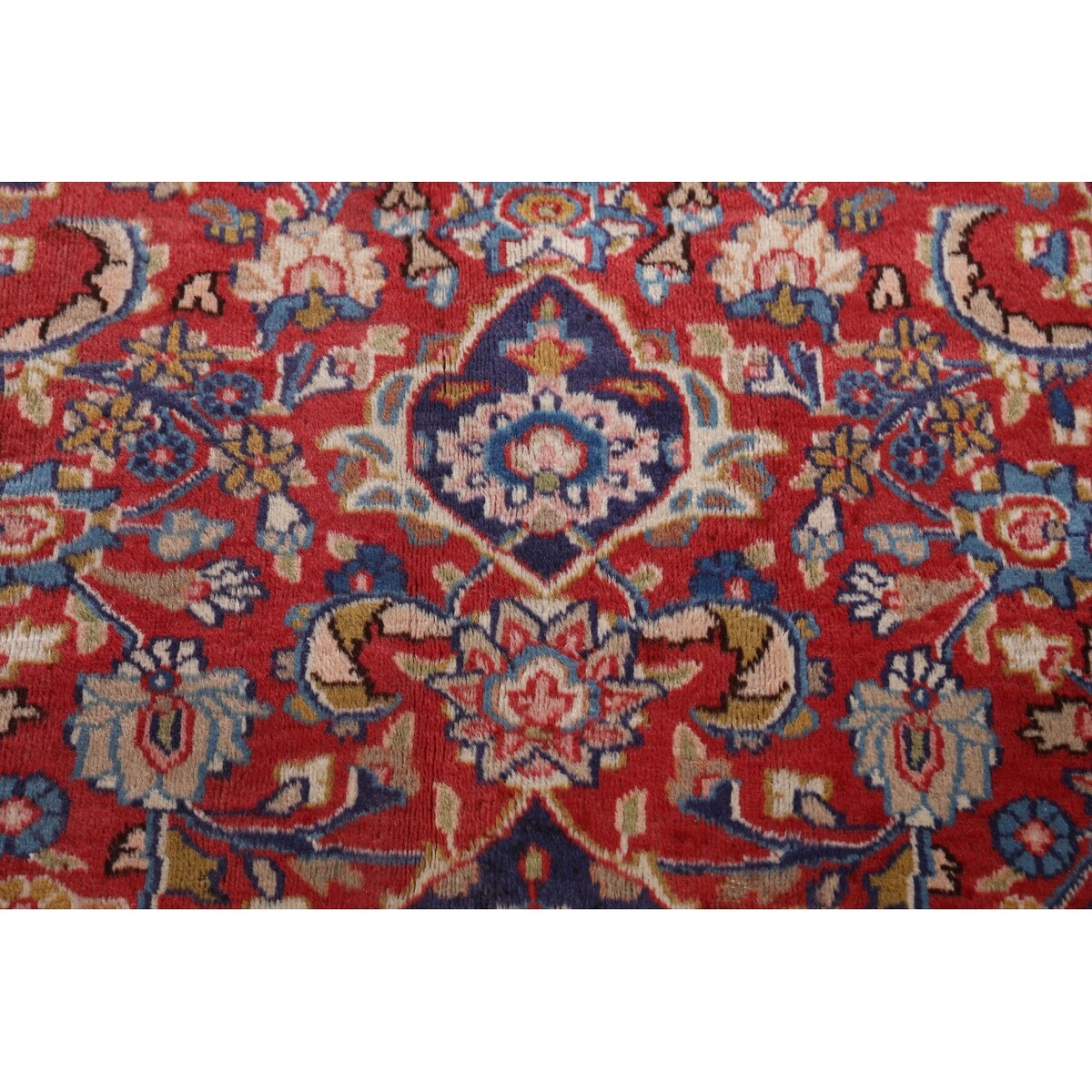 Traditional Floral Mashad Persian Red Area Rug Wool Hand-knotted - 9'9" x 12'7"