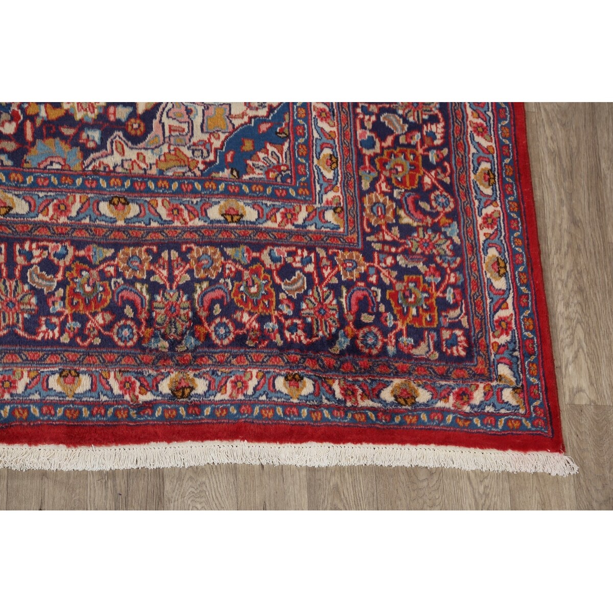 Traditional Floral Mashad Persian Red Area Rug Wool Hand-knotted - 9'9" x 12'7"