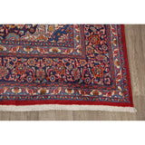 Traditional Floral Mashad Persian Red Area Rug Wool Hand-knotted - 9'9" x 12'7"