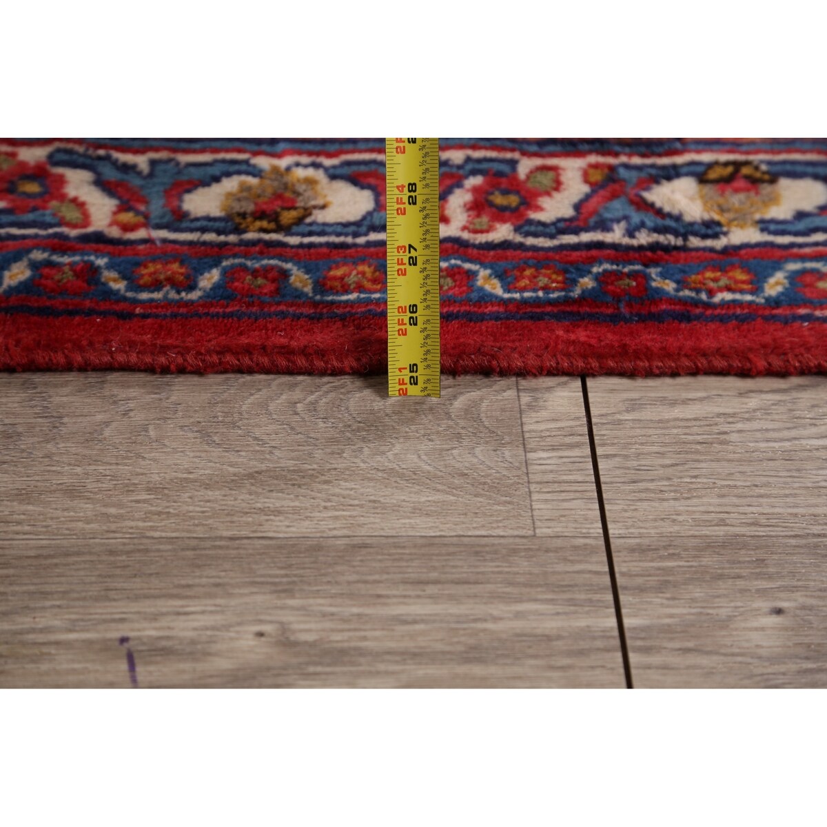 Traditional Floral Mashad Persian Red Area Rug Wool Hand-knotted - 9'9" x 12'7"
