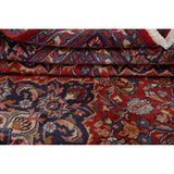 Traditional Floral Mashad Persian Red Area Rug Wool Hand-knotted - 9'9" x 12'7"
