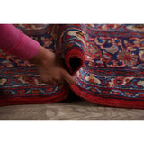 Traditional Floral Mashad Persian Red Area Rug Wool Hand-knotted - 9'9" x 12'7"