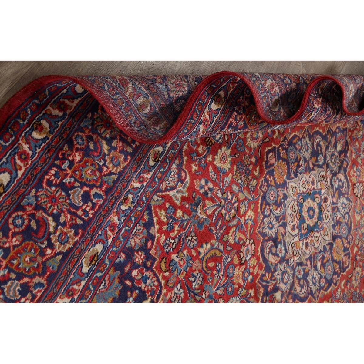 Traditional Floral Mashad Persian Red Area Rug Wool Hand-knotted - 9'9" x 12'7"
