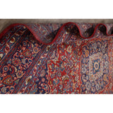 Traditional Floral Mashad Persian Red Area Rug Wool Hand-knotted - 9'9" x 12'7"