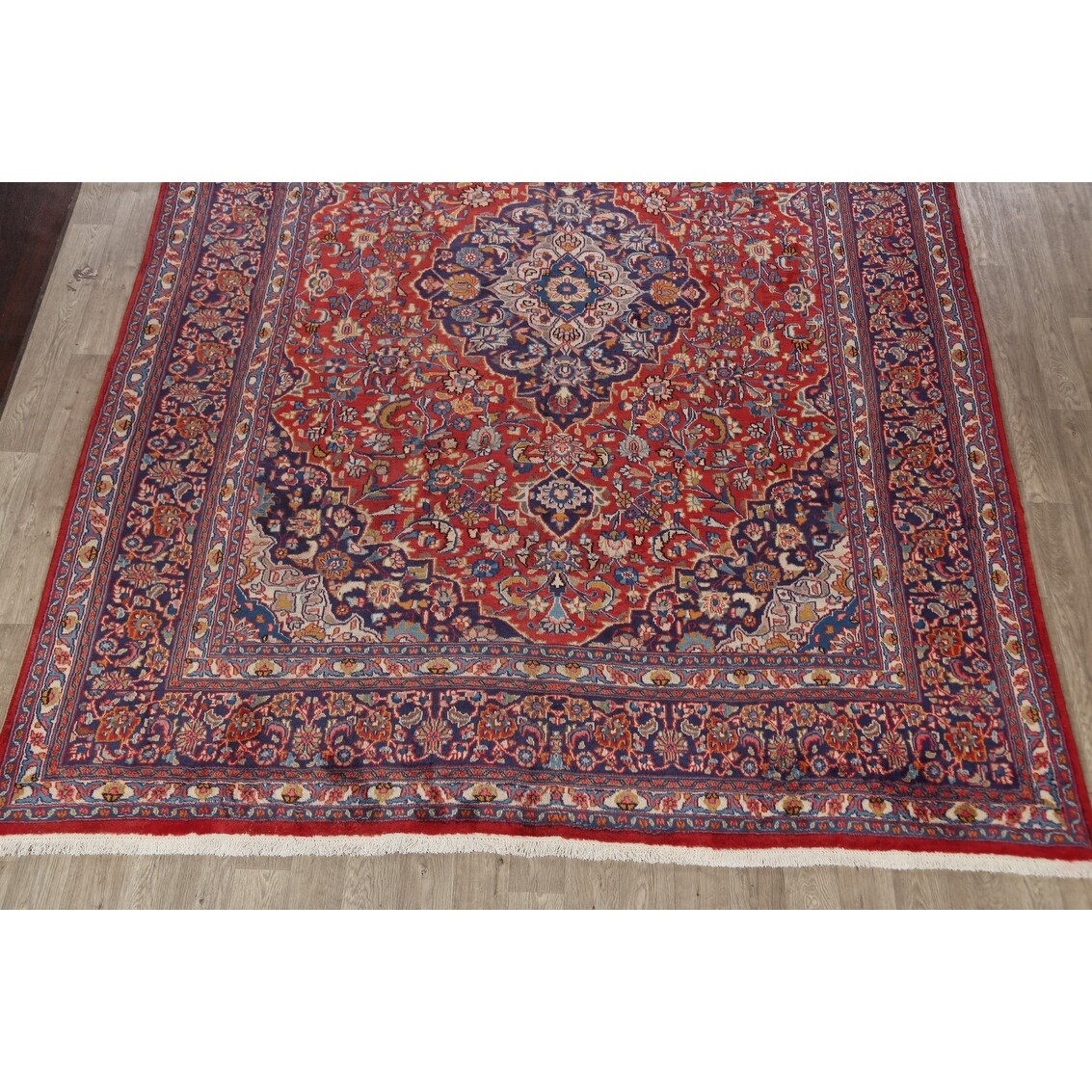 Traditional Floral Mashad Persian Red Area Rug Wool Hand-knotted - 9'9" x 12'7"
