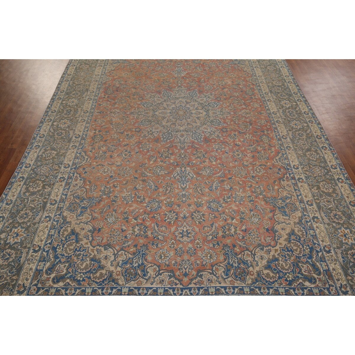 Traditional Floral Najafabad Persian Large Vintage Wool Carpet - 9'7" x 16'0"