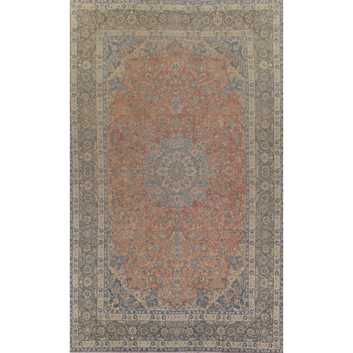 Traditional Floral Najafabad Persian Large Vintage Wool Carpet - 9'7" x 16'0"