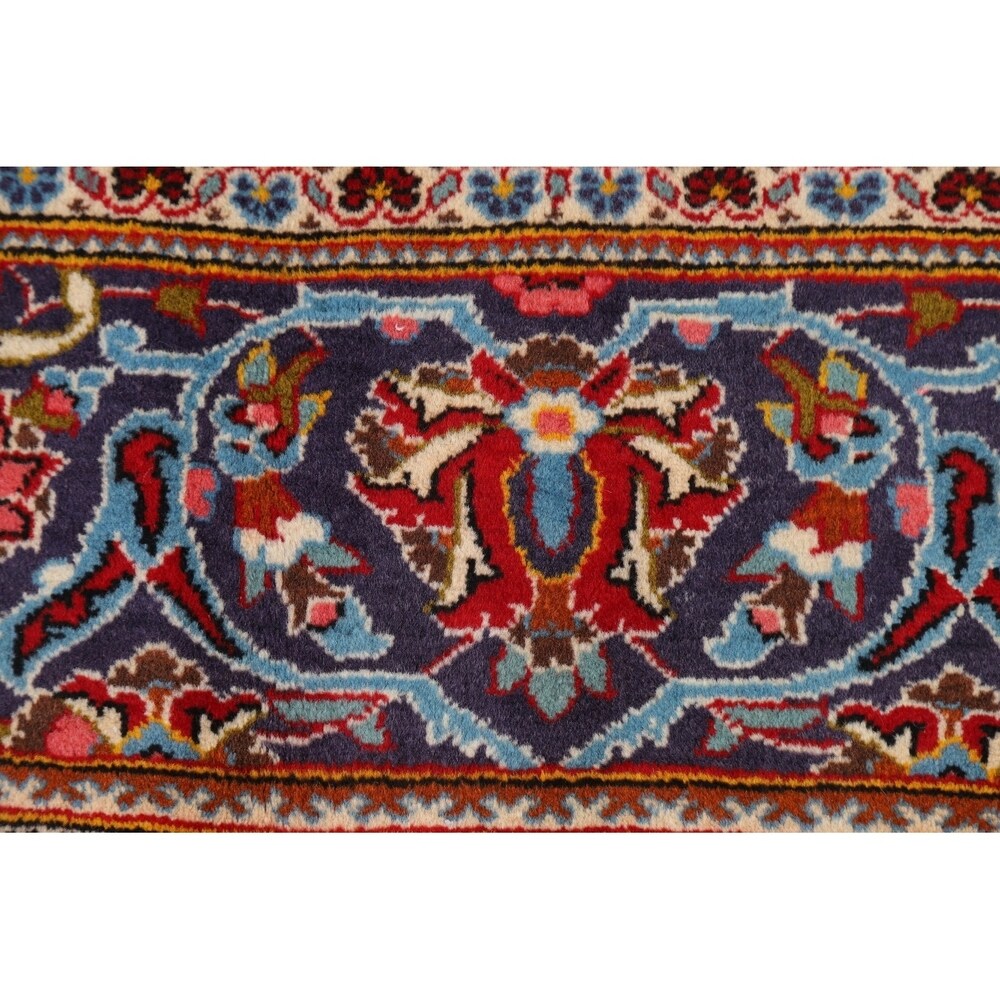 Traditional Floral Red Kashan Persian Area Rug Wool Hand-Knotted - 6'6" x 9'7"