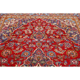 Traditional Floral Red Kashan Persian Area Rug Wool Hand-Knotted - 6'6" x 9'7"