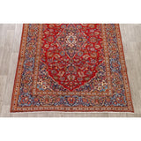 Traditional Floral Red Kashan Persian Area Rug Wool Hand-Knotted - 6'6" x 9'7"
