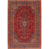 Traditional Floral Red Kashan Persian Area Rug Wool Hand-Knotted - 6'6" x 9'7"