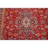 Traditional Floral Red Kashan Persian Area Rug Wool Hand-Knotted - 6'6" x 9'7"