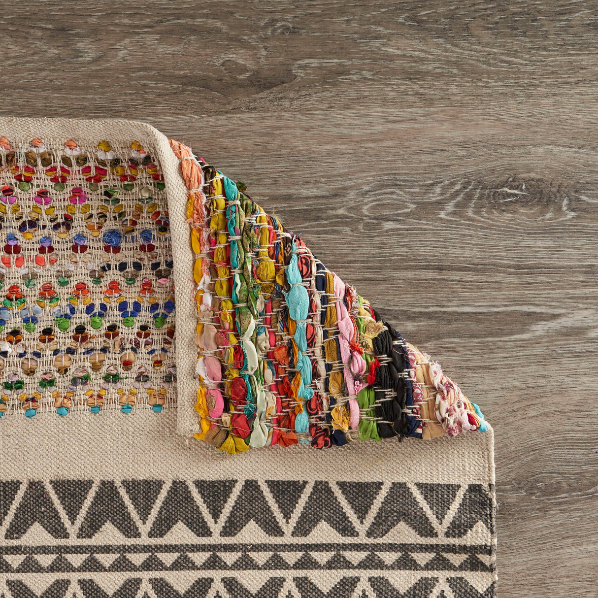 Sevita Geometric Chindi Area Rug