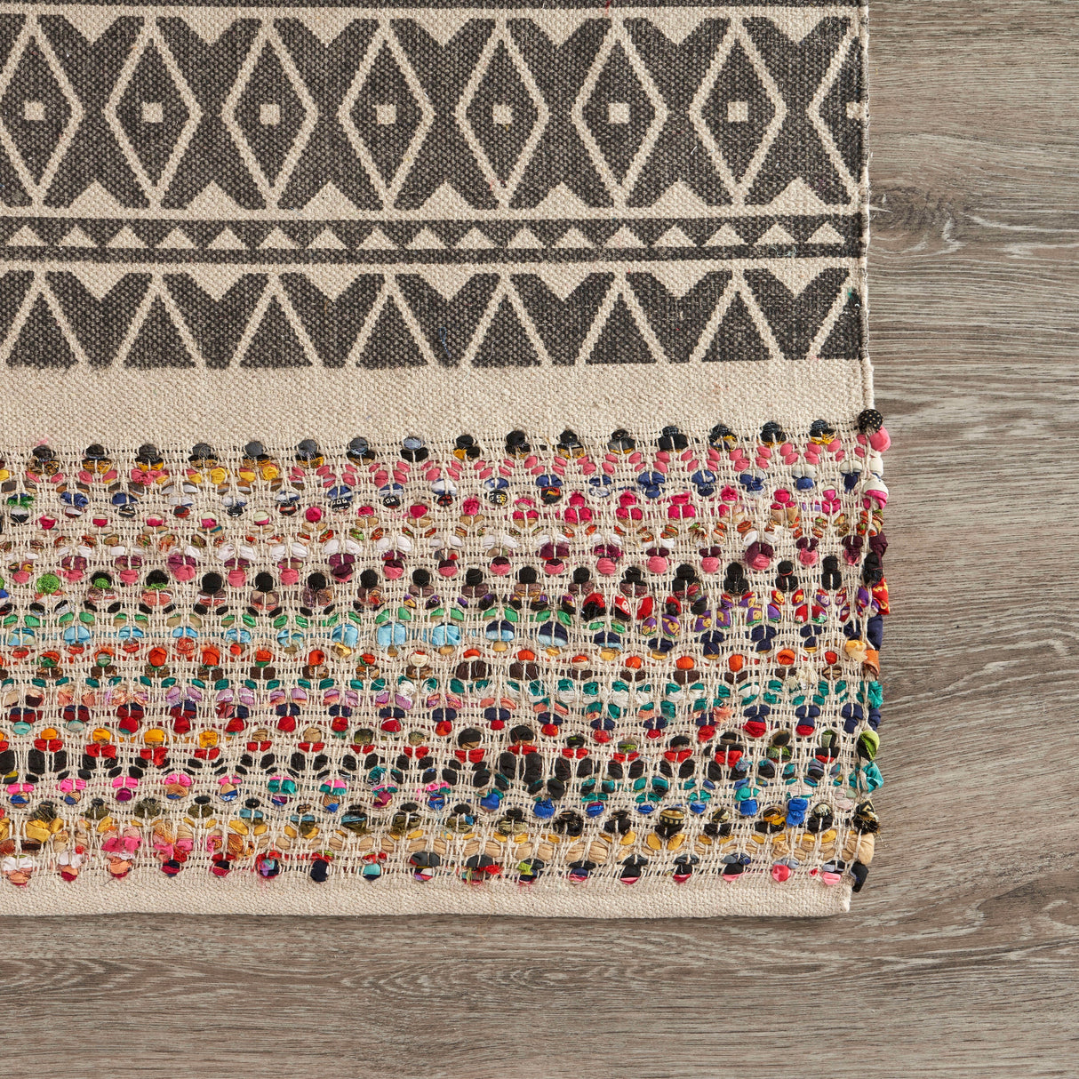 Sevita Geometric Chindi Area Rug