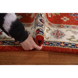 Traditional Geometric Kazak Oriental Area Rug Hand-knotted Wool Carpet - 5'2" x 7'11"