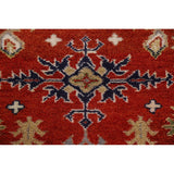 Traditional Geometric Kazak Oriental Area Rug Hand-knotted Wool Carpet - 5'2" x 7'11"