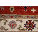 Traditional Geometric Kazak Oriental Area Rug Hand-knotted Wool Carpet - 5'2" x 7'11"