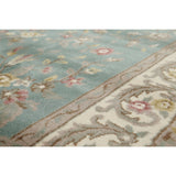 Global Glam Persian Wool Traditional Hand-knotted Area Rug (6' x 9') - Aqua/Ivory - 6' x 9'