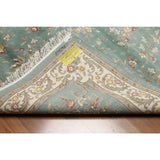 Global Glam Persian Wool Traditional Hand-knotted Area Rug (6' x 9') - Aqua/Ivory - 6' x 9'