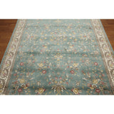 Global Glam Persian Wool Traditional Hand-knotted Area Rug (6' x 9') - Aqua/Ivory - 6' x 9'