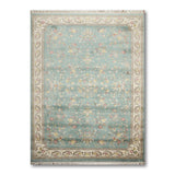 Global Glam Persian Wool Traditional Hand-knotted Area Rug (6' x 9') - Aqua/Ivory - 6' x 9'