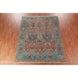 Traditional Gray Oushak Indian Area Rug Hand-Knotted Wool Carpet - 8'3"x 10'0"
