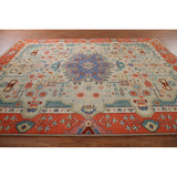 Traditional Green Heriz Serapi Oriental Rug Hand-Knotted Wool Carpet - 8'11"x 11'9"