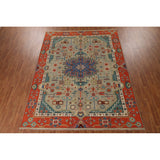 Traditional Green Heriz Serapi Oriental Rug Hand-Knotted Wool Carpet - 8'11"x 11'9"
