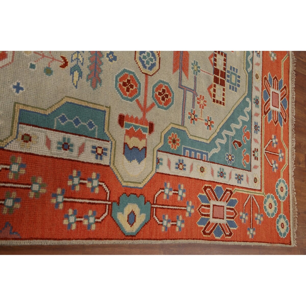 Traditional Green Heriz Serapi Oriental Rug Hand-Knotted Wool Carpet - 8'11"x 11'9"