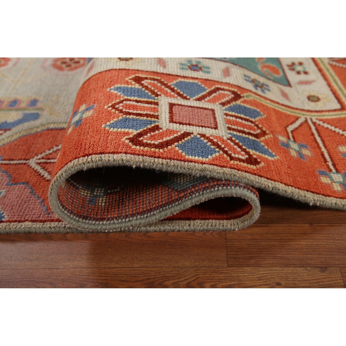 Traditional Green Heriz Serapi Oriental Rug Hand-Knotted Wool Carpet - 8'11"x 11'9"