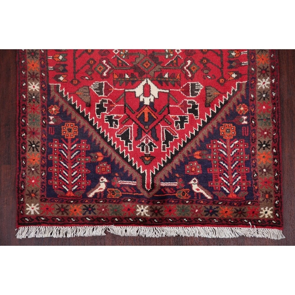 Traditional Hamedan Oriental Hand Knotted Persian Wool Area Rug - 5'1" x 3'2"