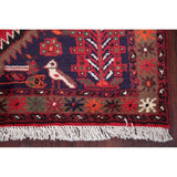 Traditional Hamedan Oriental Hand Knotted Persian Wool Area Rug - 5'1" x 3'2"