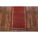 Traditional Hamedan Persian Oriental Tribal Rug Hand Made Red - 9'6" x 3'2" runner