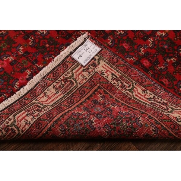 Traditional Hamedan Persian Oriental Tribal Rug Hand Made Red - 9'6" x 3'2" runner