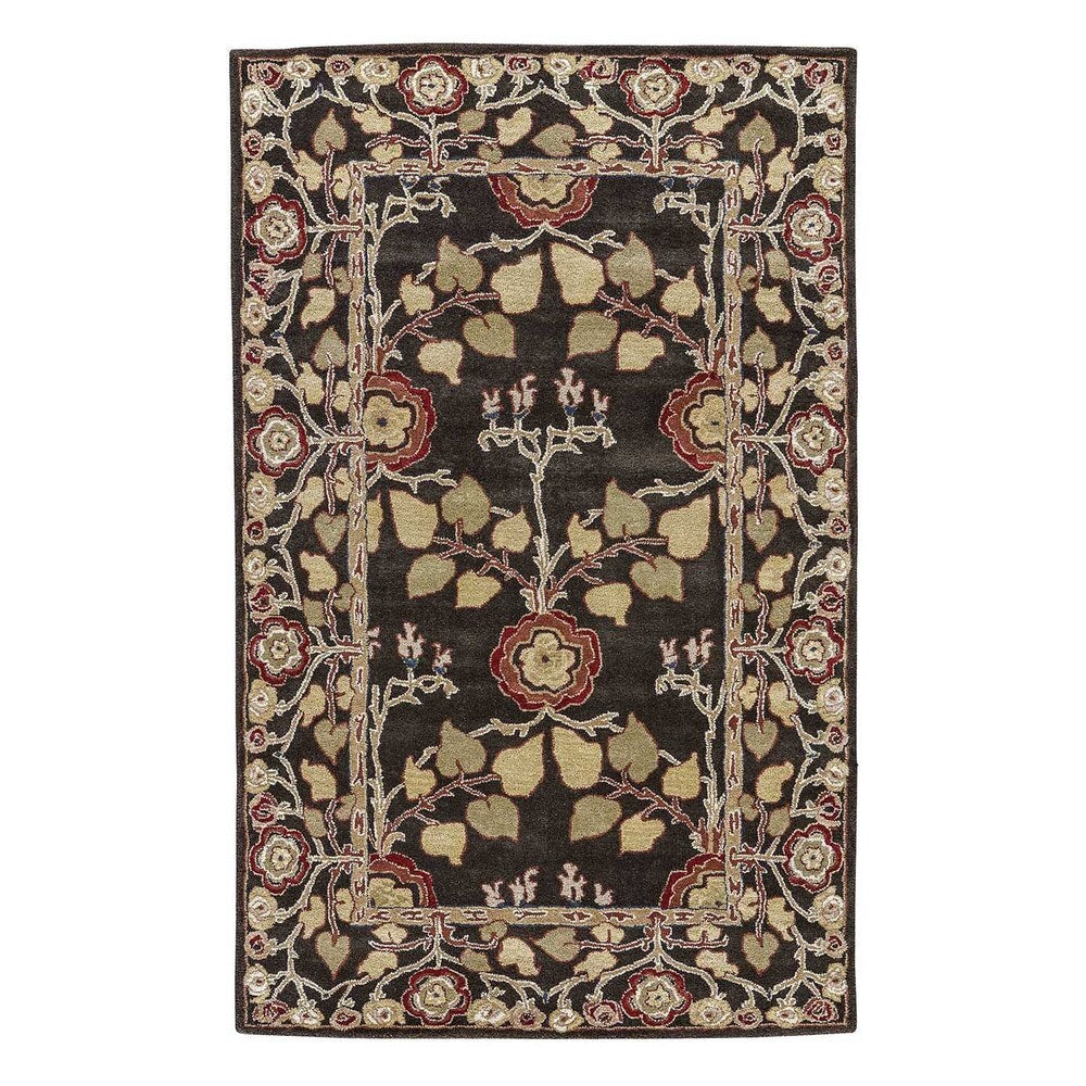 Juliette Handmade Floral Brown/ Multicolor Area Rug (3'6" X 5'6") - 3'6" x 5'6"