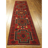 Traditional Hand-knotted Baluch Red Runner Persian Wool Area Rug (2' x 10')