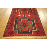 Traditional Hand-knotted Baluch Red Runner Persian Wool Area Rug (2' x 10')