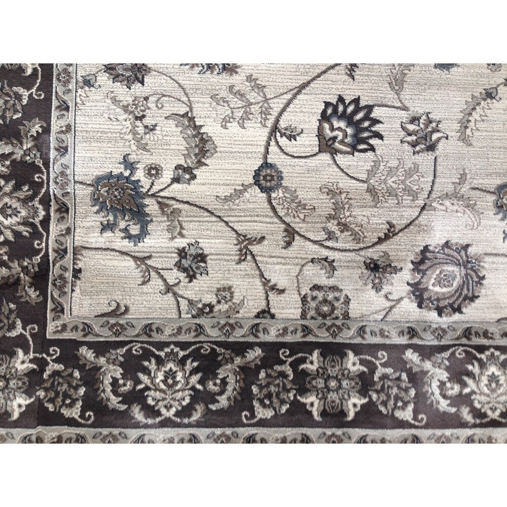 Traditional High Quality Area Rug Grey Oriental Floral Rug