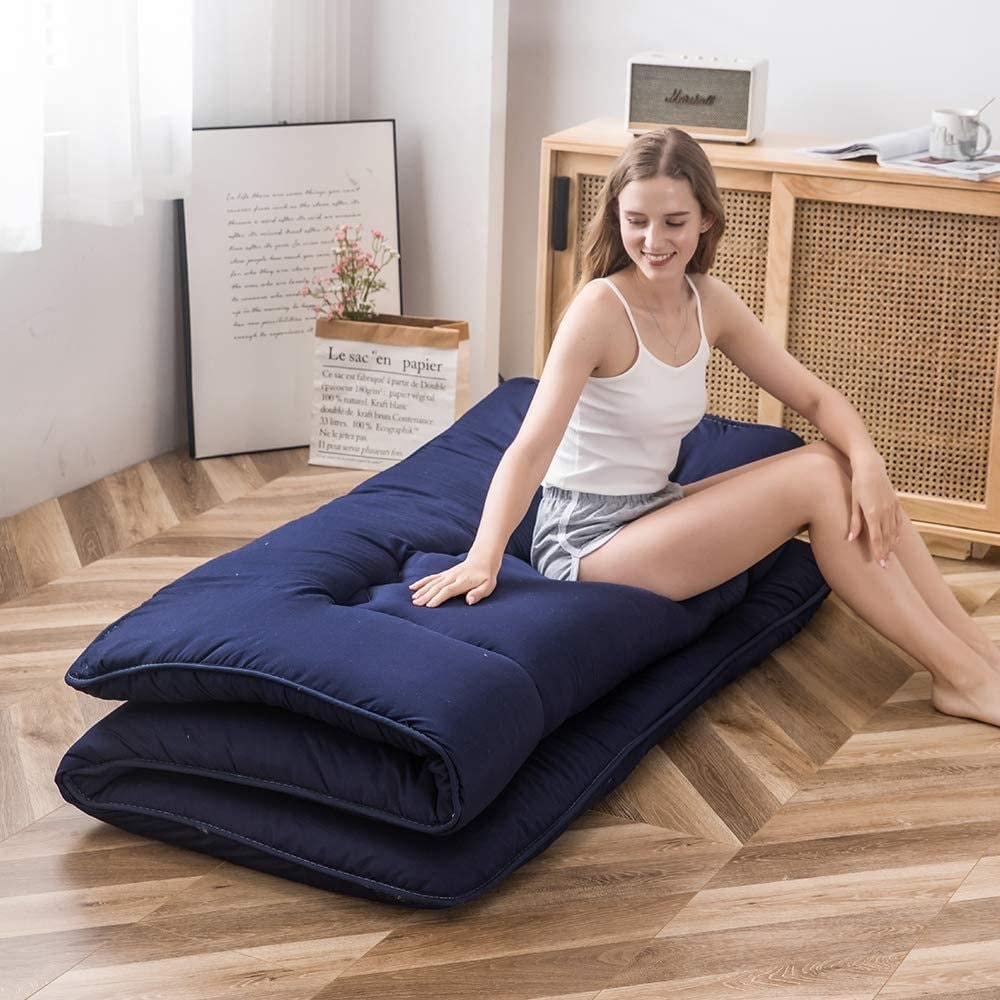 Traditional Japanese Foldable Portable Floor Futon Mattress Overstock