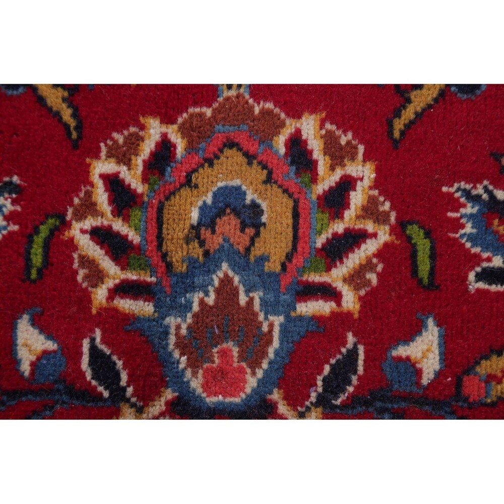 Traditional Kashan Hand Knotted Vintage Wool Oriental Persian Area Rug - 13'6" x 10'5"