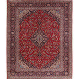 Traditional Kashan Hand Knotted Vintage Wool Oriental Persian Area Rug - 13'6" x 10'5"
