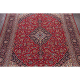 Traditional Kashan Hand Knotted Vintage Wool Oriental Persian Area Rug - 13'6" x 10'5"