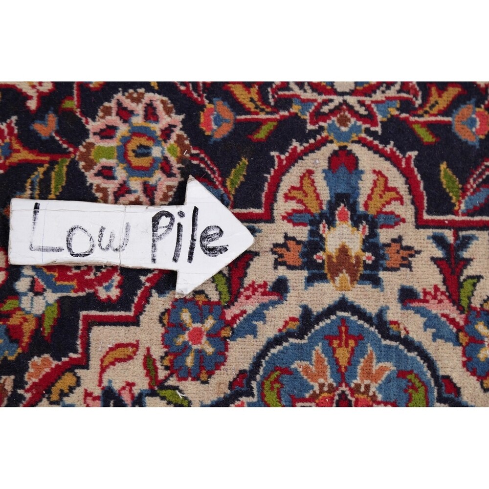 Traditional Kashan Hand Knotted Vintage Wool Oriental Persian Area Rug - 13'6" x 10'5"