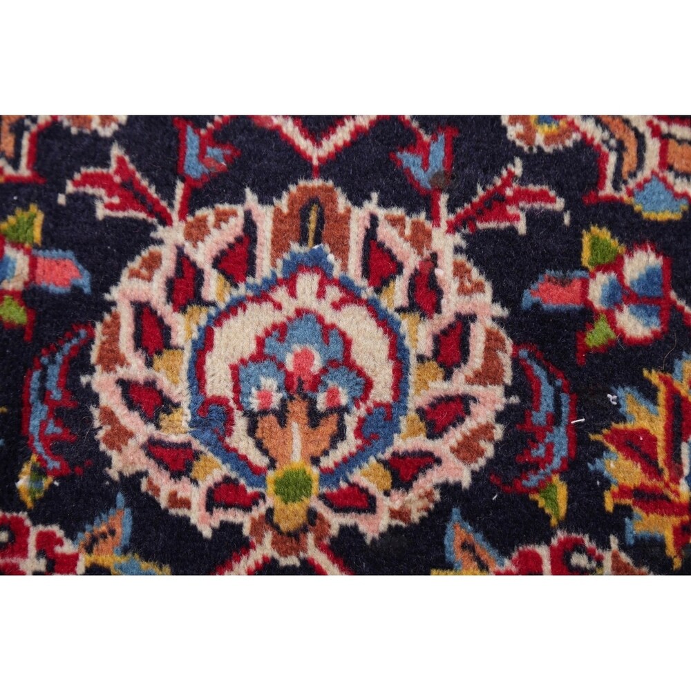 Traditional Kashan Hand Knotted Vintage Wool Oriental Persian Area Rug - 13'6" x 10'5"