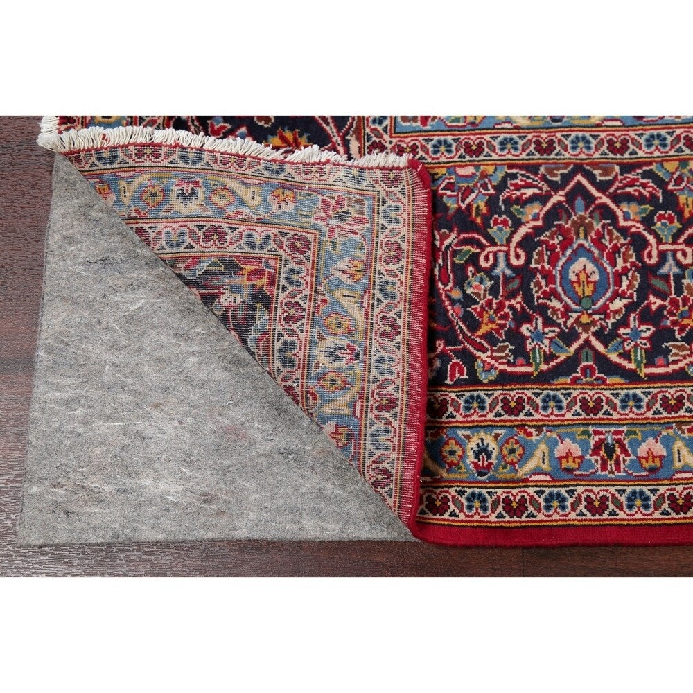 Traditional Kashan Hand Knotted Vintage Wool Oriental Persian Area Rug - 13'6" x 10'5"