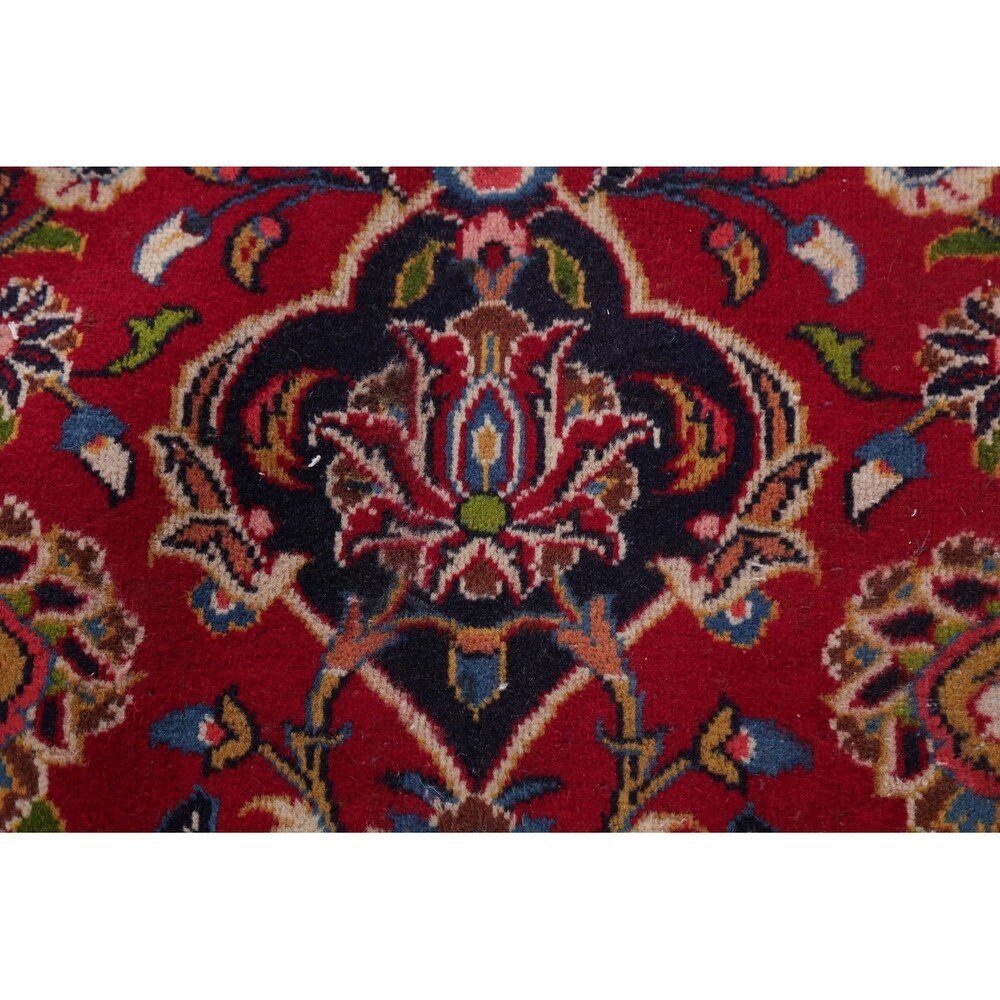 Traditional Kashan Hand Knotted Vintage Wool Oriental Persian Area Rug - 13'6" x 10'5"